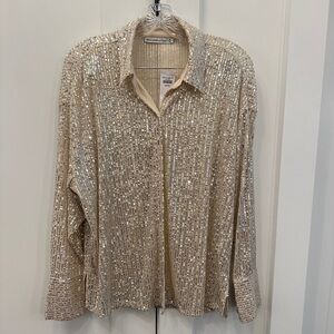 Abercrombie Champaign Sequined Botton-Up Blouse NWT (Size M)
